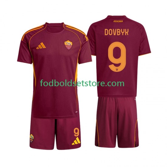AS Roma Trøje Artem Dovbyk 9 Hjemmebane 2025-2026 Kort ærmer ,Børn Fodboldsæt