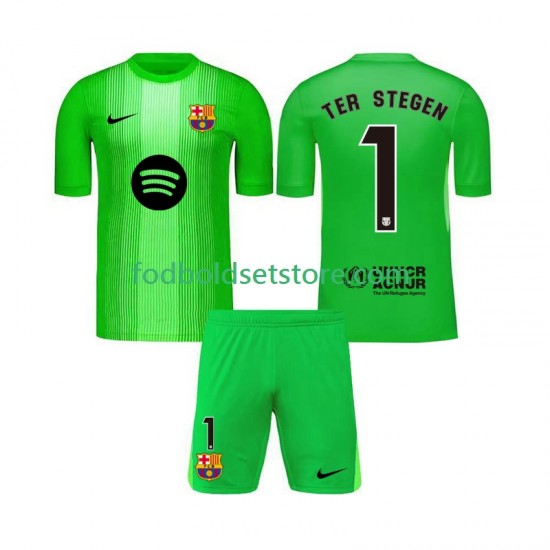 FC Barcelona Trøje Ter Stegen 1 Målmand Hjemmebane 2025-2026 Kort ærmer ,Børn Fodboldsæt