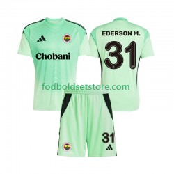 Trøje Fenerbahce Ederson Moraes 31 Målmand Udebane 2025-2026 Kort ærmer ,Børn Fodboldsæt