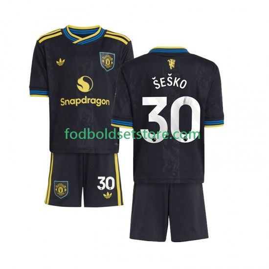 Manchester United Trøje Benjamin Sesko 30 3. Valg 2025-2026 Kort ærmer ,Børn Fodboldsæt