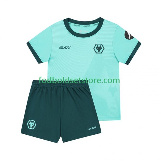 Wolverhampton Wanderers Trøje Udebane 2025-2026 Kort ærmer ,Børn Fodboldsæt