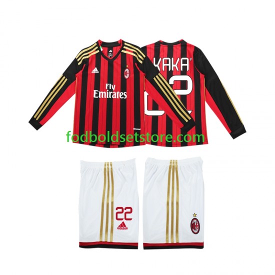 AC Milan Trøje Kaka 22 2013 2014 Retro Hjemmebane Lange ærmer ,Børn Fodboldsæt AC Milan Trøje Kaka 22 2013 2014 Retro Hjemmebane Lange ærmer ,Børn Fodboldsæt