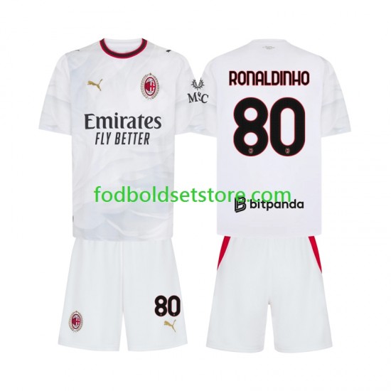 AC Milan Trøje Ronaldinho 80 Udebane 2026-2027 Kort ærmer ,Børn Fodboldsæt