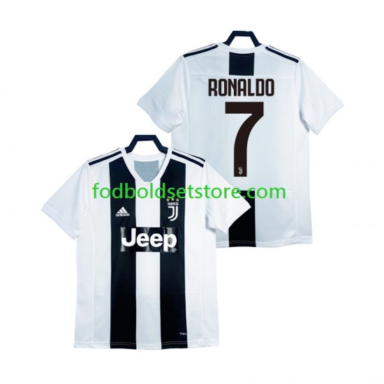 Juventus Trøje Cristiano Ronaldo 2018 2019 Retro Hjemmebane Kort ærmer ,Mænd