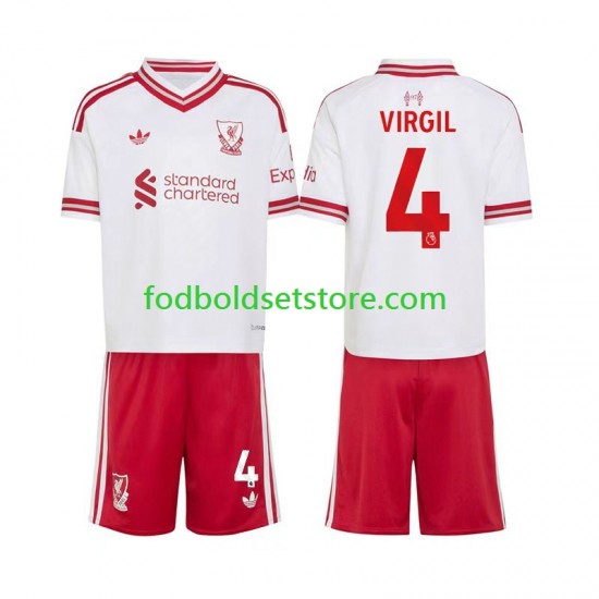 Liverpool Trøje Virgil van Dijk 4 Udebane 2026-2027 Kort ærmer ,Børn Fodboldsæt
