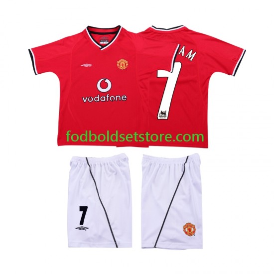 Manchester United Trøje BECKHAM 7 2000 Retro Hjemmebane 2002 Kort ærmer ,Børn Fodboldsæt