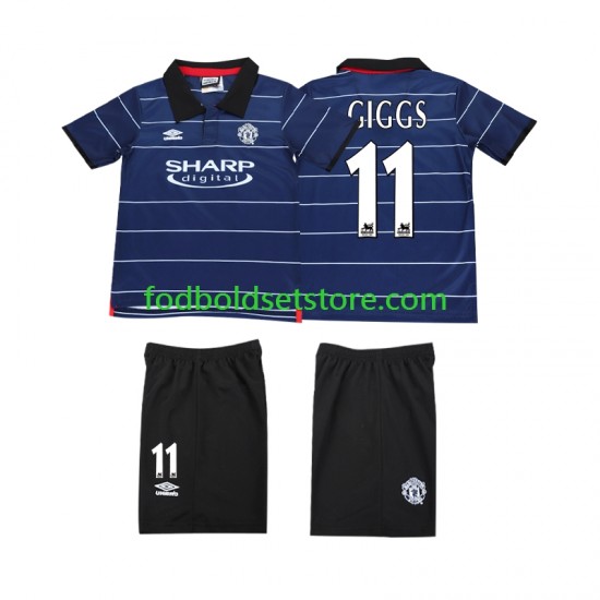 Manchester United Trøje GIGGS 11 2000 Retro Udebane 1999 Kort ærmer ,Børn Fodboldsæt Manchester United Trøje GIGGS 11 2000 Retro Udebane 1999 Kort ærmer ,Børn Fodboldsæt