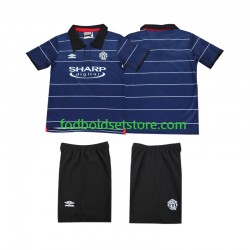 Manchester United Trøje 2000 Retro Udebane 1999 Kort ærmer ,Børn Fodboldsæt