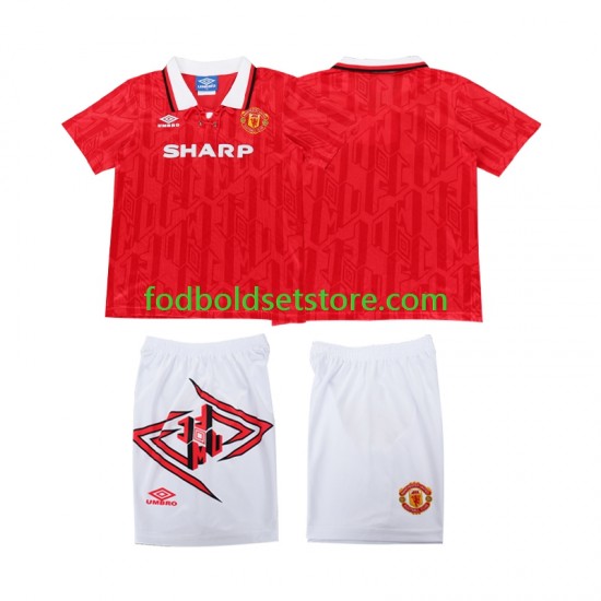Manchester United Trøje 1993 Retro Hjemmebane 1994 Kort ærmer ,Børn Fodboldsæt Manchester United Trøje 1993 Retro Hjemmebane 1994 Kort ærmer ,Børn Fodboldsæt