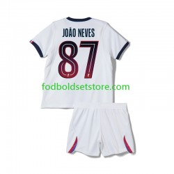 Paris Saint-Germain Trøje Joao Neves 87 Udebane 2026-2027 Kort ærmer ,Børn Fodboldsæt