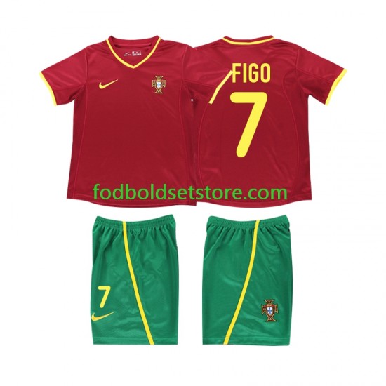 Portugal Trøje FIGO 7 Retro Hjemmebane 2002 Kort ærmer ,Børn Fodboldsæt Portugal Trøje FIGO 7 Retro Hjemmebane 2002 Kort ærmer ,Børn Fodboldsæt