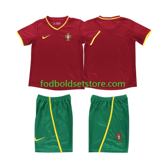 Portugal Trøje Retro Hjemmebane 2002 Kort ærmer ,Børn Fodboldsæt