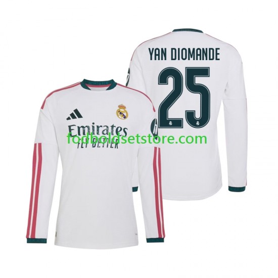 Real Madrid Trøje Yan Diomande 25 Hjemmebane 2026-2027 Lange ærmer ,Mænd Real Madrid Trøje Yan Diomande 25 Hjemmebane 2026-2027 Lange ærmer ,Mænd