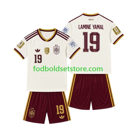 Spanien Trøje 2-star Lamine Yamal 19 Udebane 2026-2027 Kort ærmer ,Børn Fodboldsæt Spanien Trøje 2-star Lamine Yamal 19 Udebane 2026-2027 Kort ærmer ,Børn Fodboldsæt