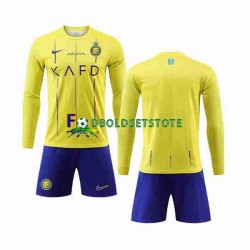 Al-Nassr Trøje Hjemmebane 2023-2024 Lange ærmer ,Børn Fodboldsæt