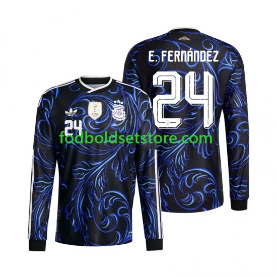 Argentina Trøje Enzo Fernandez 24 Udebane World Cup 2026 Lange ærmer ,Mænd