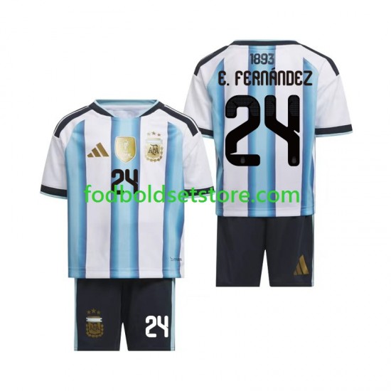 Argentina Trøje Enzo Fernandez 24 Hjemmebane World Cup 2026 Kort ærmer ,Børn Fodboldsæt