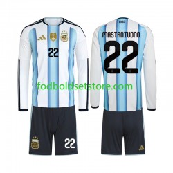 Argentina Trøje Franco Mastantuono 22 Hjemmebane World Cup 2026 Lange ærmer ,Børn Fodboldsæt