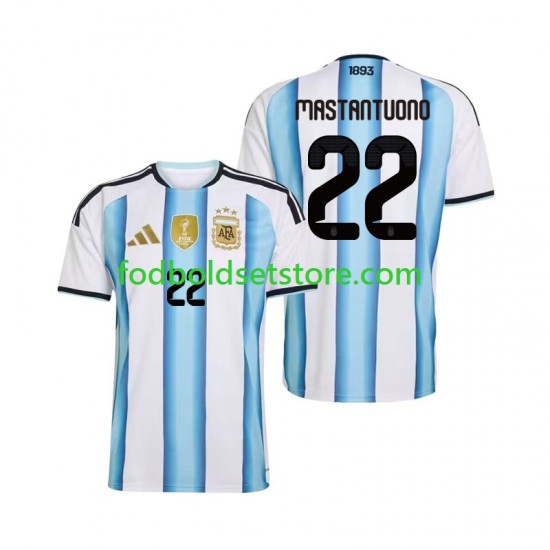 Argentina Trøje Franco Mastantuono 22 Hjemmebane World Cup 2026 Kort ærmer ,Mænd