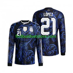Argentina Trøje Jose Manuel Lopez 21 Udebane World Cup 2026 Lange ærmer ,Mænd