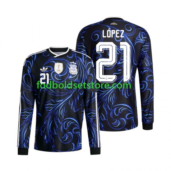 Argentina Trøje Jose Manuel Lopez 21 Udebane World Cup 2026 Lange ærmer ,Mænd