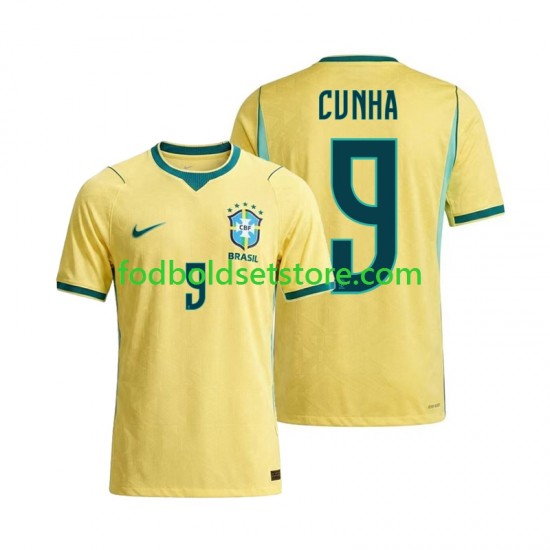 Brasilien Trøje Matheus Cunha 9 Hjemmebane World Cup 2026 Kort ærmer ,Mænd Brasilien Trøje Matheus Cunha 9 Hjemmebane World Cup 2026 Kort ærmer ,Mænd
