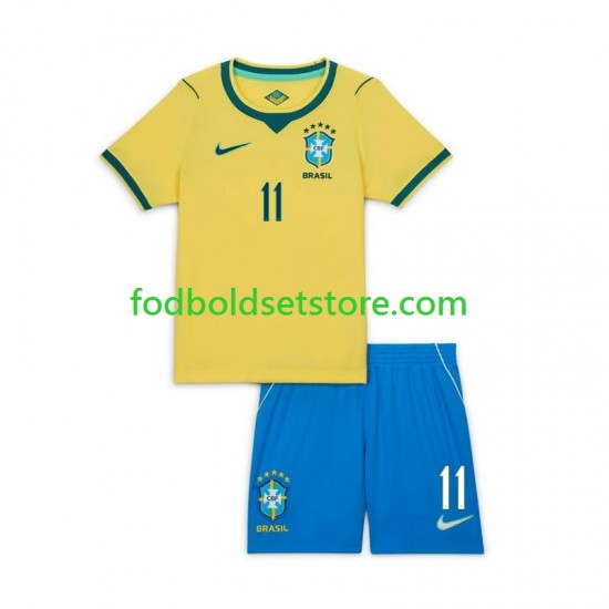 Brasilien Trøje Raphinha 11 Hjemmebane World Cup 2026 Kort ærmer ,Børn Fodboldsæt