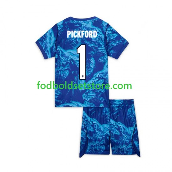 England Trøje Jordan Pickford 1 Målmand 3. Valg World Cup 2026 Kort ærmer ,Børn Fodboldsæt