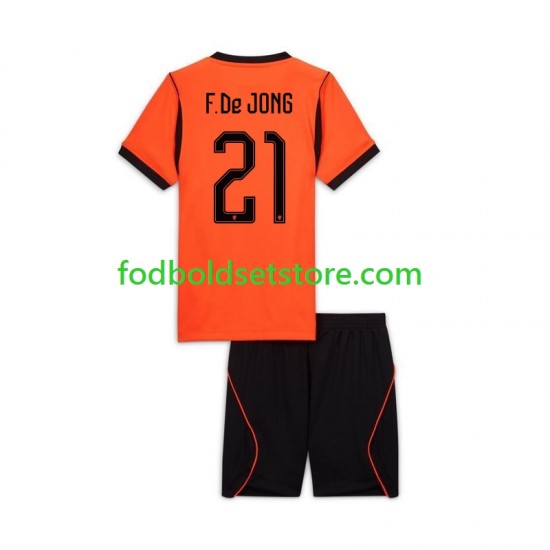 Holland Trøje Frenkie de Jong 21 Hjemmebane World Cup 2026 Kort ærmer ,Børn Fodboldsæt Holland Trøje Frenkie de Jong 21 Hjemmebane World Cup 2026 Kort ærmer ,Børn Fodboldsæt