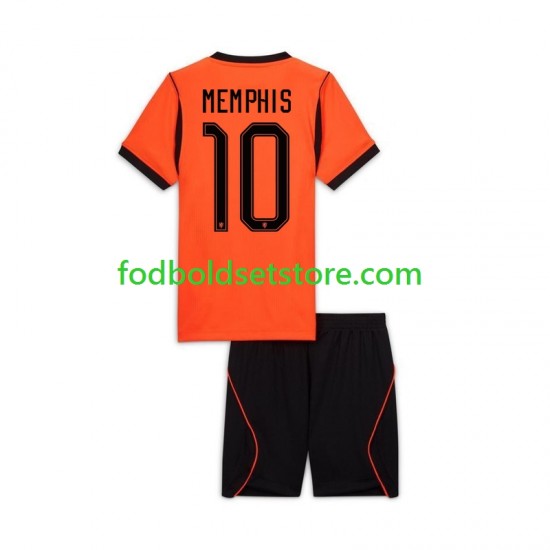 Holland Trøje Memphis Depay 10 Hjemmebane World Cup 2026 Kort ærmer ,Børn Fodboldsæt