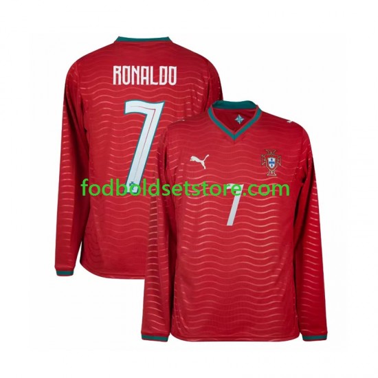 Portugal Trøje Cristiano Ronaldo 7 Hjemmebane World Cup 2026 Lange ærmer ,Mænd