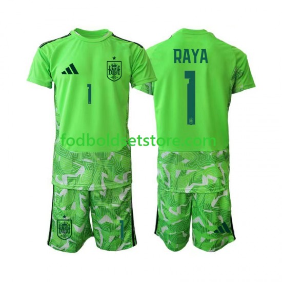 Spanien Trøje David Raya 1 6th Green color Målmand World Cup 2026 Kort ærmer ,Børn Fodboldsæt Spanien Trøje David Raya 1 6th Green color Målmand World Cup 2026 Kort ærmer ,Børn Fodboldsæt