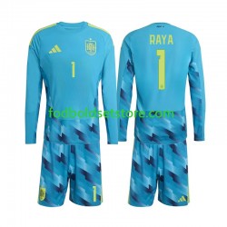 Spanien Trøje David Raya 1 Målmand Hjemmebane World Cup 2026 Lange ærmer ,Børn Fodboldsæt