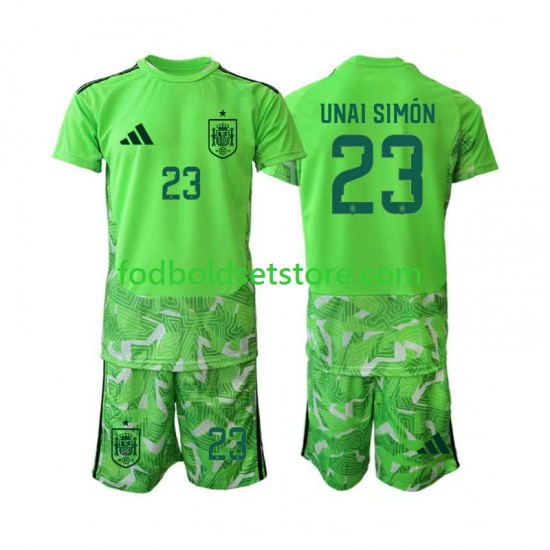 Spanien Trøje Unai Simon 23 6th Green color Målmand World Cup 2026 Kort ærmer ,Børn Fodboldsæt Spanien Trøje Unai Simon 23 6th Green color Målmand World Cup 2026 Kort ærmer ,Børn Fodboldsæt