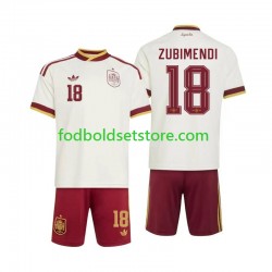 Spanien Trøje Martin Zubimendi 18 Udebane World Cup 2026 Kort ærmer ,Børn Fodboldsæt