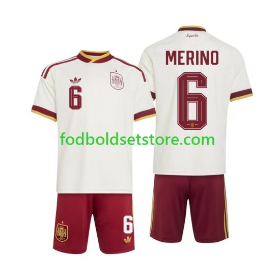 Spanien Trøje Mikel Merino 6 Udebane World Cup 2026 Kort ærmer ,Børn Fodboldsæt