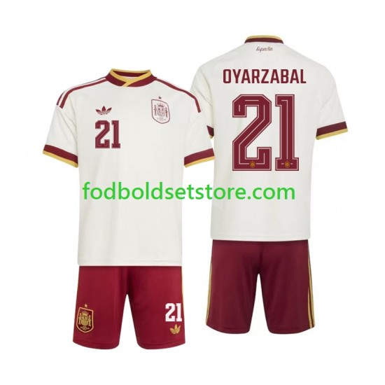 Spanien Trøje Mikel Oyarzabal 21 Udebane World Cup 2026 Kort ærmer ,Børn Fodboldsæt