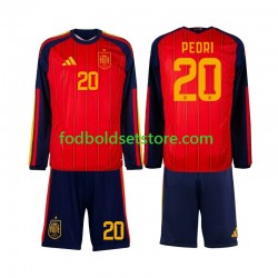 Spanien Trøje Pedri 20 Hjemmebane World Cup 2026 Lange ærmer ,Børn Fodboldsæt
