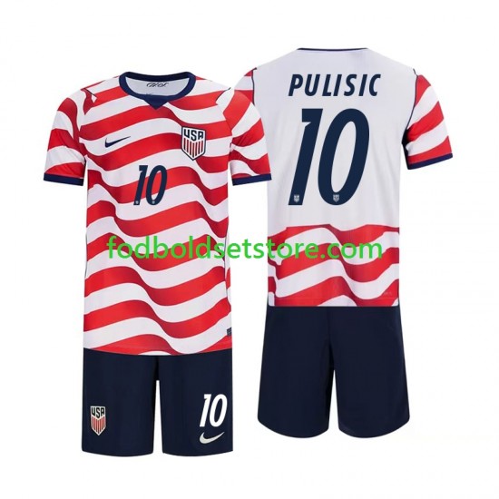 USA Trøje Christian Pulisic 10 Hjemmebane World Cup 2026 Kort ærmer ,Børn Fodboldsæt USA Trøje Christian Pulisic 10 Hjemmebane World Cup 2026 Kort ærmer ,Børn Fodboldsæt
