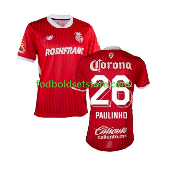 Trøje Deportivo Toluca Paulinho 26 Hjemmebane 2024-2025 Kort ærmer ,Mænd