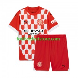 Trøje Girona Hjemmebane 2024-2025 Kort ærmer ,Børn Fodboldsæt
