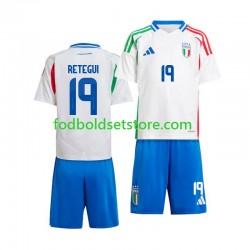 Italien Trøje Mateo Retegui 19 Udebane 2024 Kort ærmer ,Børn Fodboldsæt