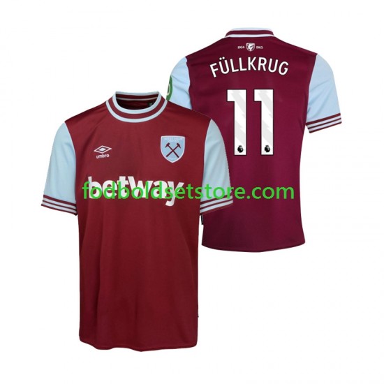 West Ham United Trøje FULLKRUG 11 Hjemmebane 2024-2025 Kort ærmer ,Mænd