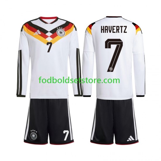 Tyskland Trøje Kai Havertz 7 Hjemmebane World Cup 2026 Lange ærmer ,Børn Fodboldsæt Tyskland Trøje Kai Havertz 7 Hjemmebane World Cup 2026 Lange ærmer ,Børn Fodboldsæt