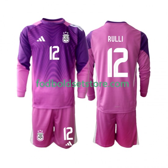 Argentina Trøje Geronimo Rulli 12 Målmand Hjemmebane 2025 Lange ærmer ,Børn Fodboldsæt