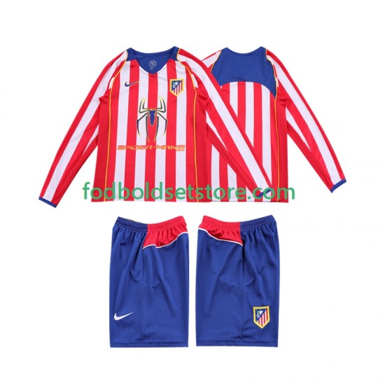 Atlético Madrid Trøje 2005 Retro Hjemmebane 2004 Lange ærmer ,Børn Fodboldsæt