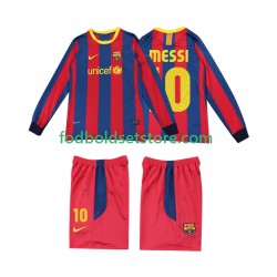 FC Barcelona Trøje Lionel Messi 10 Retro Hjemmebane 2011 2010 Lange ærmer ,Børn Fodboldsæt