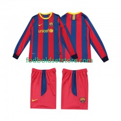 FC Barcelona Trøje Retro Hjemmebane 2011 2010 Lange ærmer ,Børn Fodboldsæt