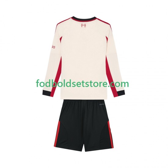 Liverpool Trøje Udebane 2025-2026 Lange ærmer ,Børn Fodboldsæt