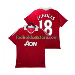 Manchester United Trøje SCHOLES 18 Retro Hjemmebane 2011 2010 Kort ærmer ,Mænd